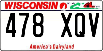 WI license plate 478XQV
