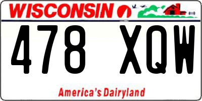 WI license plate 478XQW