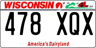 WI license plate 478XQX