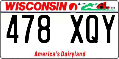 WI license plate 478XQY