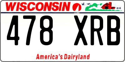WI license plate 478XRB