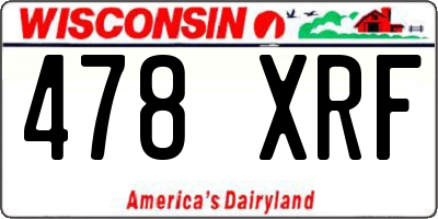 WI license plate 478XRF