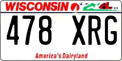WI license plate 478XRG