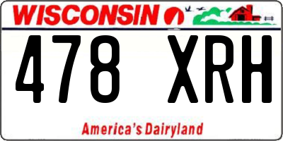 WI license plate 478XRH