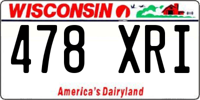 WI license plate 478XRI