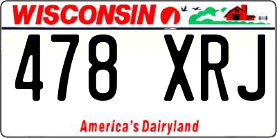 WI license plate 478XRJ