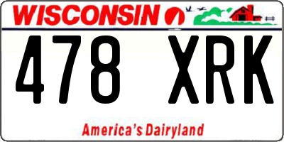WI license plate 478XRK
