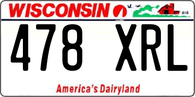 WI license plate 478XRL