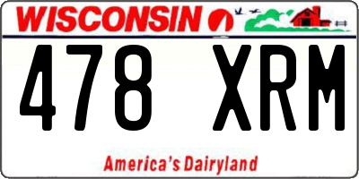WI license plate 478XRM