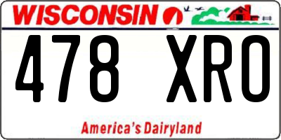WI license plate 478XRO