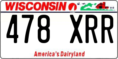 WI license plate 478XRR