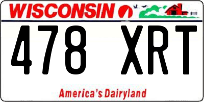 WI license plate 478XRT