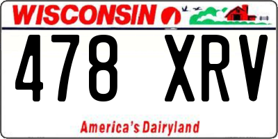 WI license plate 478XRV