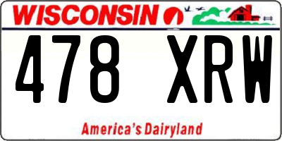 WI license plate 478XRW