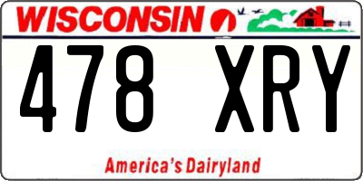 WI license plate 478XRY