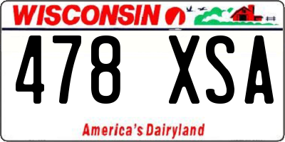 WI license plate 478XSA