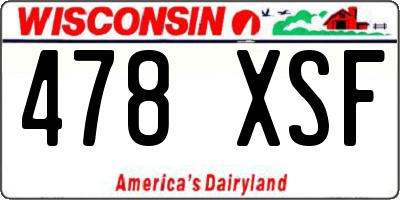 WI license plate 478XSF