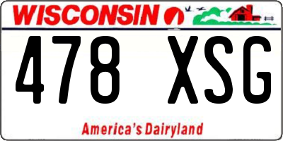 WI license plate 478XSG