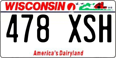 WI license plate 478XSH