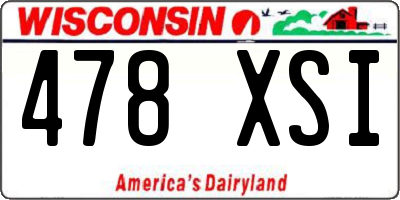 WI license plate 478XSI