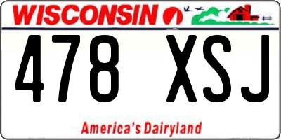 WI license plate 478XSJ