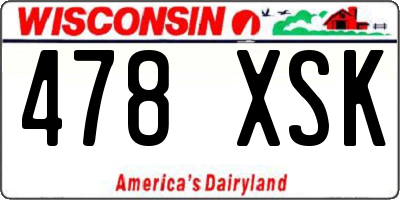 WI license plate 478XSK