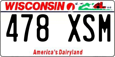 WI license plate 478XSM