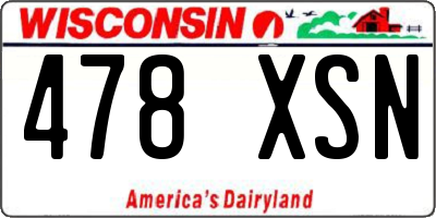 WI license plate 478XSN