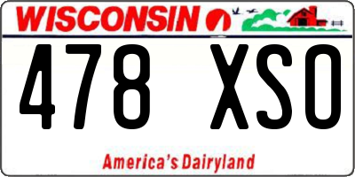 WI license plate 478XSO