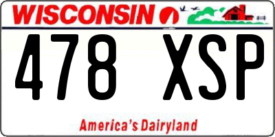 WI license plate 478XSP