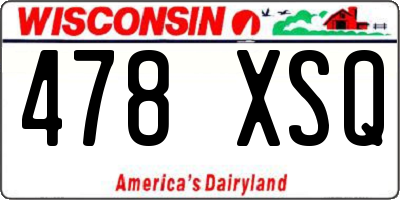 WI license plate 478XSQ