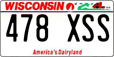 WI license plate 478XSS