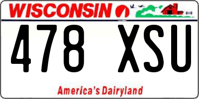 WI license plate 478XSU