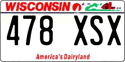 WI license plate 478XSX