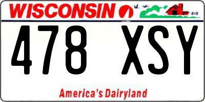 WI license plate 478XSY