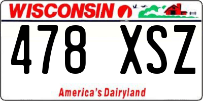 WI license plate 478XSZ