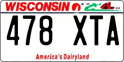 WI license plate 478XTA