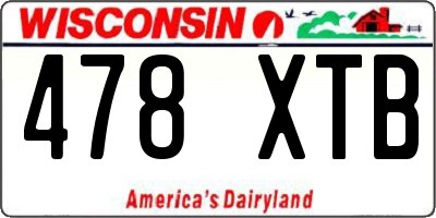 WI license plate 478XTB