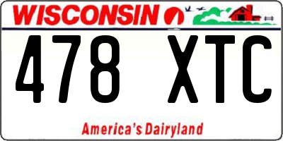 WI license plate 478XTC
