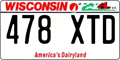 WI license plate 478XTD