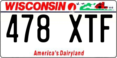 WI license plate 478XTF