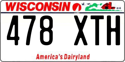 WI license plate 478XTH