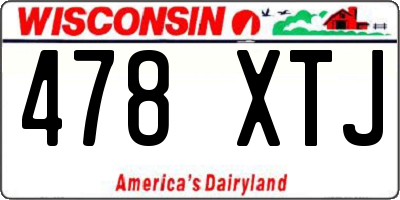 WI license plate 478XTJ