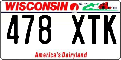 WI license plate 478XTK