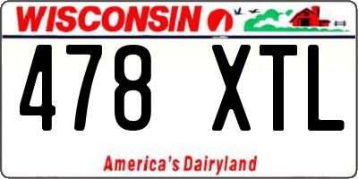 WI license plate 478XTL