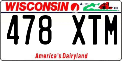 WI license plate 478XTM