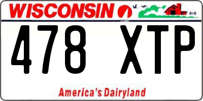 WI license plate 478XTP