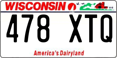 WI license plate 478XTQ