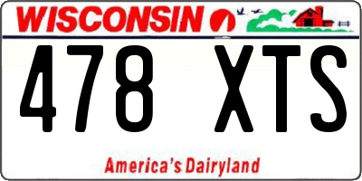 WI license plate 478XTS