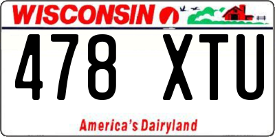 WI license plate 478XTU